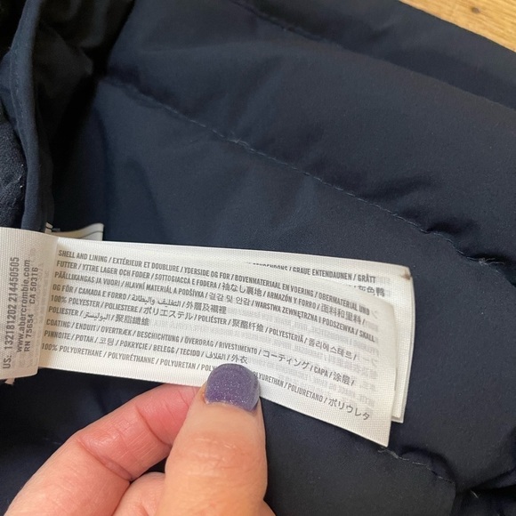 Abercrombie & Fitch Blue Down Puffer Coat Jacket Hooded Lightweight Stretch S - Picture 7 of 8